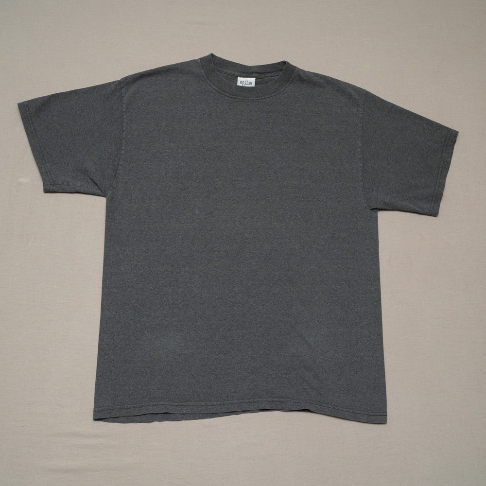 Vintage 90s Anchor Blue Dark Gray T Shirt Adult L Blank